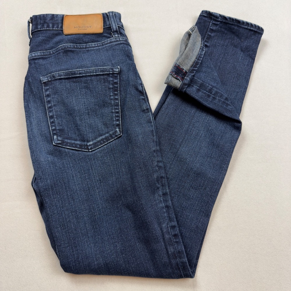 MOUSSY VINTAGE Howa Jeans Women's 27 US 4 Made in Japan Slim‎ Straight Selvedge